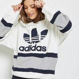 Adidas 愛迪達 三葉草長袖T恤連帽衛衣 連帽衫 帽T 大學T 胸前字母壓花休閒上衣男女情侶寬鬆長袖帽T 小毛圈純棉衛衣 歷史價格詳細信息