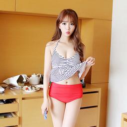 【現貨限時買二免運】【附胸墊 送泳帽】泳衣藏藍分體平角泳裝 聽狼 顯瘦修身溫泉游泳衣女 時尚百搭 參考1342 歷史價格詳細信息