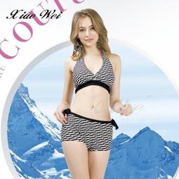 特價女泳衣條紋波浪連體裙式韓版比基尼游泳衣顯示溫泉泳裝比基尼 歷史價格詳細信息