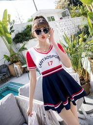 大碼少女泳衣女分體兩件套遮肚顯瘦保守溫泉韓國ins平角運動泳裝 歷史價格詳細信息