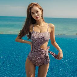 特價2020新款三角連體泳衣女單肩簡約小胸聚攏遮肚顯瘦孔雀藍單肩【大麥百貨】 歷史價格詳細信息