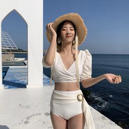 泳衣女白色連體遮肚顯瘦比基尼性感露背顯瘦遮肚度假泳裝 歷史價格詳細信息