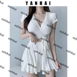 泳衣女白色連體遮肚顯瘦比基尼性感露背顯瘦遮肚度假泳裝 歷史價格詳細信息