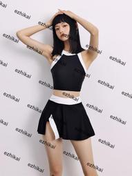 泳衣女夏遮肚分體泳衣女短袖遮肚顯瘦保守韓國ins學生學院風泳裝 歷史價格詳細信息