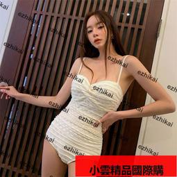 【優選國際購】泡溫泉 泳衣  女性感網紅歐美 連體比基尼 拼色顯瘦 遮肚小胸聚攏 游 泳裝   泳裝 歷史價格詳細信息