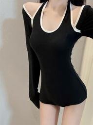 黑色吊帶連身泳衣女韓國ins大胸鋼託性感露背遮肚顯瘦泡溫泉 歷史價格詳細信息