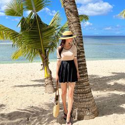 特價 撞色比基尼豹紋長袖韓國版性感保守韓國版網紅小胸泳裝拉鏈 歷史價格詳細信息