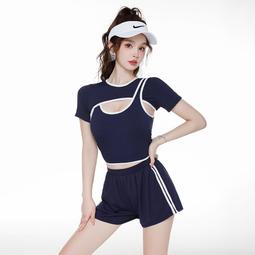 特女流穗分體三點式比基尼藍粉漸變游泳衣溫泉泳裝黑白小胸比基尼 歷史價格詳細信息