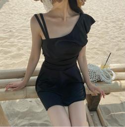 特價黑色裙式單肩女比基尼小胸溫泉泳裝連身裙式無袖休閒胸墊泳衣 價格比較,價格查詢,歷史價格詳細信息