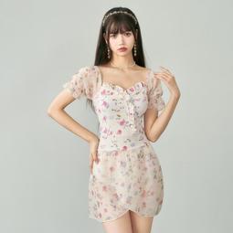 復古碎花吊帶連身裙式泳衣女款保守男顯瘦情侶款溫泉泳裝2023新款 歷史價格詳細信息