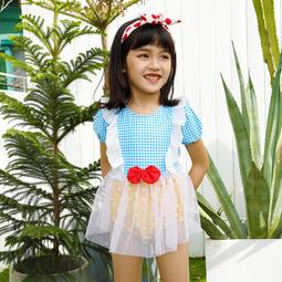 兒童泳衣長袖連身裙式泳裝女童女孩遊泳衣速乾防曬卡通洋派時尚款 歷史價格詳細信息