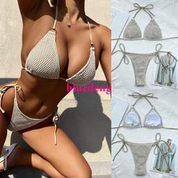 歐美純色比基尼綁帶泳衣女士荷葉邊泳裝性感bikini 小胸花邊-雙喜生活館 歷史價格詳細信息
