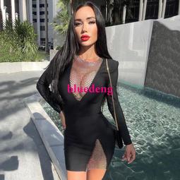 辣妹半高領長袖連衣裙女春秋季修身包臀裙內搭打底裙純欲風短裙子-哈囉好物 歷史價格詳細信息