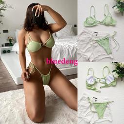 比基尼 歐美新款比基尼純色繫帶丁字褲熱賣多色性感泳衣女士分體bikini 歷史價格詳細信息