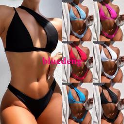 溫泉比基尼歐美性感純色胸圍領帶修身綁帶兩件式泳衣 歷史價格詳細信息