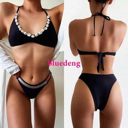 歐美純色比基尼綁帶泳衣女士荷葉邊泳裝性感bikini 小胸花邊-雙喜生活館 歷史價格詳細信息