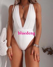 歐美比基尼 連身一體Bikini泳衣純色腰帶琥珀圓環Bikini泳衣女-MIKI精品 歷史價格詳細信息