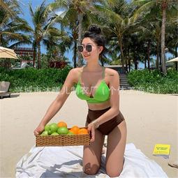 韓版泳小清新連體蕾絲一字肩性感無鋼託抹胸大三角吊帶溫泉泳 歷史價格詳細信息