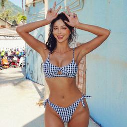 分體三件式泳衣女 比基尼 性感純欲風泡溫泉泳裝 bikini 韓國泳衣 抽繩泳裝 比基尼套裝【雅妤精選】 歷史價格詳細信息