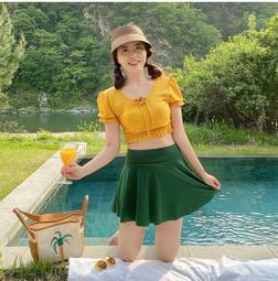 泳衣女夏裙式分體式兩件套保守遮肚顯瘦運動學生遊泳館專用遊泳衣 歷史價格詳細信息