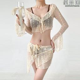 金珠泳衣女夏2023新款連身性感遮肚顯瘦荷葉邊純欲風高級感泳衣女 歷史價格詳細信息