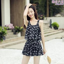 泳衣女兩件套分體比基尼遊泳衣裙式保守平角小香風清新溫泉遊泳衣 歷史價格詳細信息