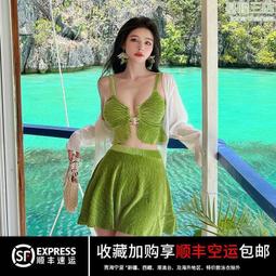 三件式泳衣  女生泳衣性感泳衣 分體泳衣可愛泳裝三件套多件式泳衣仙女範顯瘦保守泳裝大碼比基尼韓國性感泳裝溫泉性感泳裝套裝-MIKI精品 歷史價格詳細信息