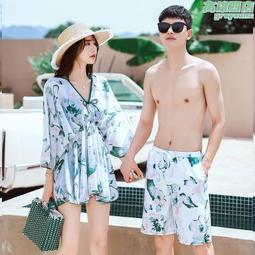 情侶泳衣沙灘海邊性感顯瘦比基尼三件套情侶款泳裝蜜月套裝沙灘褲 歷史價格詳細信息