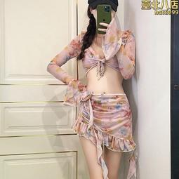 2024新款碎花連體泳衣   荷葉袖邊修身大碼連體比基尼女 歷史價格詳細信息