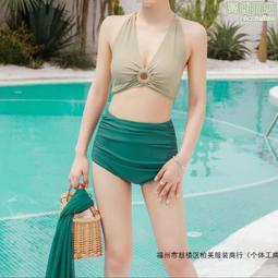 2024泳衣女性感比基尼分體三件套顯瘦遮肚小胸聚攏度假泡溫泉泳裝 歷史價格詳細信息