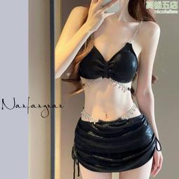 泳衣 泳衣女 分體泳衣 比基尼泳衣 泳衣三件套 分體保守小胸聚攏遮肚顯瘦性感比基尼三件套韓國ins風泳裝 多件式泳衣【雅妤精選】 歷史價格詳細信息