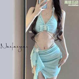 比基尼泳衣女泡溫泉2024新款分體三件套性感度假純欲風高級感小胸 歷史價格詳細信息