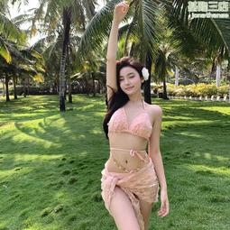 分體式遊泳衣女三件套仙女範保守遮肚顯瘦學生海邊韓國ins風泳裝 歷史價格詳細信息