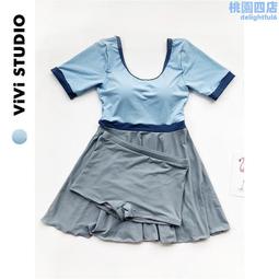 viviStudio/新款少女學生泳衣女分體彈力裙式三件式溫泉保守泳裝 歷史價格詳細信息