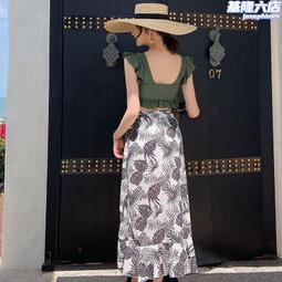 分體式遊泳衣女三件套仙女範保守遮肚顯瘦學生海邊韓國ins風泳裝 歷史價格詳細信息