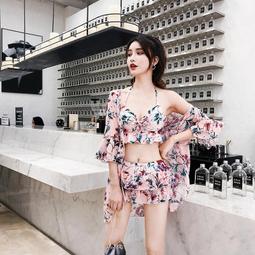 泳衣女兩件式2023新款保守遮肚顯瘦度假泡溫泉高級感女士遊泳裝 歷史價格詳細信息