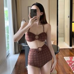 泳衣2023新款女小胸性感高腰遮肚顯瘦風泡溫泉海邊比基尼兩件式 歷史價格詳細信息