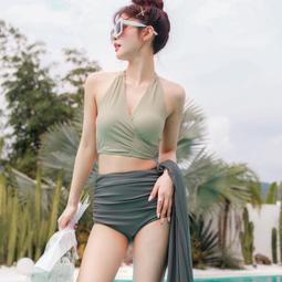 泳衣女2023新款三件套比基尼辣妹性感顯瘦小胸大胸聚攏溫泉度假風 歷史價格詳細信息