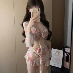 2024新款碎花連體泳衣   荷葉袖邊修身大碼連體比基尼女 歷史價格詳細信息