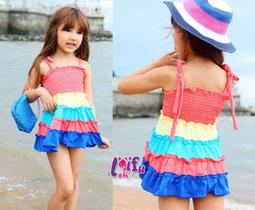 兒童泳裝╭☆&deg;安可小舖＊貝迪斯10334/132新款多層蛋糕雙肩帶親子泳裝溫泉泳衣兒童泳裝直購價680元 歷史價格詳細信息