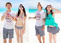 情侶泳衣╭☆°安可來福＊A88花草修飾大腿泳衣鋼圈有加大碼泳裝比基尼/男泳褲，女生950元 歷史價格詳細信息