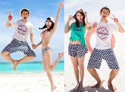 比基尼妮.男小薇情侶泳衣外套五分褲二件式泳裝(男生M-2L) 歷史價格詳細信息