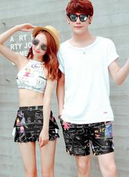 情侶泳裝☆°安可來福＊A195泳衣黑白拉鍊四件式情侶泳衣溫泉比基尼泳裝/男泳褲沙灘褲，女生1200元 歷史價格詳細信息