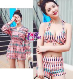 比基尼妮.裘德男二件式短袖泳褲雙層外寬鬆褲子(L-5L) 歷史價格詳細信息