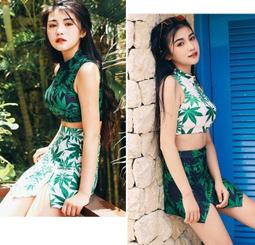 比基尼 三件組 泳裝女生 韓版 無鋼圈 深V+高腰三角褲+一字領罩衫 溫泉也可穿 S-XL-MIKI精品 歷史價格詳細信息