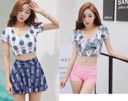 Bikini泳裝╭☆&deg;安可小舖＊甜美鄉村田園風泳衣鋼圈比基尼泳裝四件式溫泉度假泳裝，特價中 歷史價格詳細信息