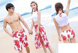 情侶泳裝╭☆°來福彩虹＊甜美花苞仿牛仔情侶泳衣比基尼溫泉泳裝男泳褲沙灘褲，女生1000元 歷史價格詳細信息