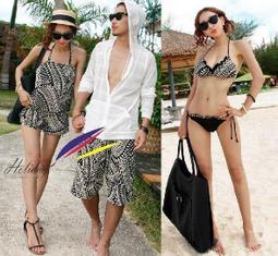 情侶泳裝╭☆°來福彩虹＊復古瑰麗民族風情侶泳衣比基尼溫泉泳衣泳裝男泳褲，女生1100元 歷史價格詳細信息