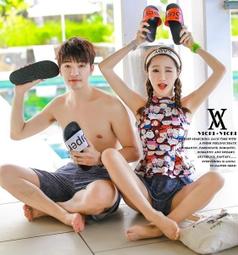 比基尼妮.仿牛仔風三件式紗裙情侶泳衣泳裝(女M-2L) 歷史價格詳細信息