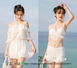 Bikini泳裝╭☆&deg;安可小舖＊甜美鄉村田園風泳衣鋼圈比基尼泳裝四件式溫泉度假泳裝，特價中 歷史價格詳細信息